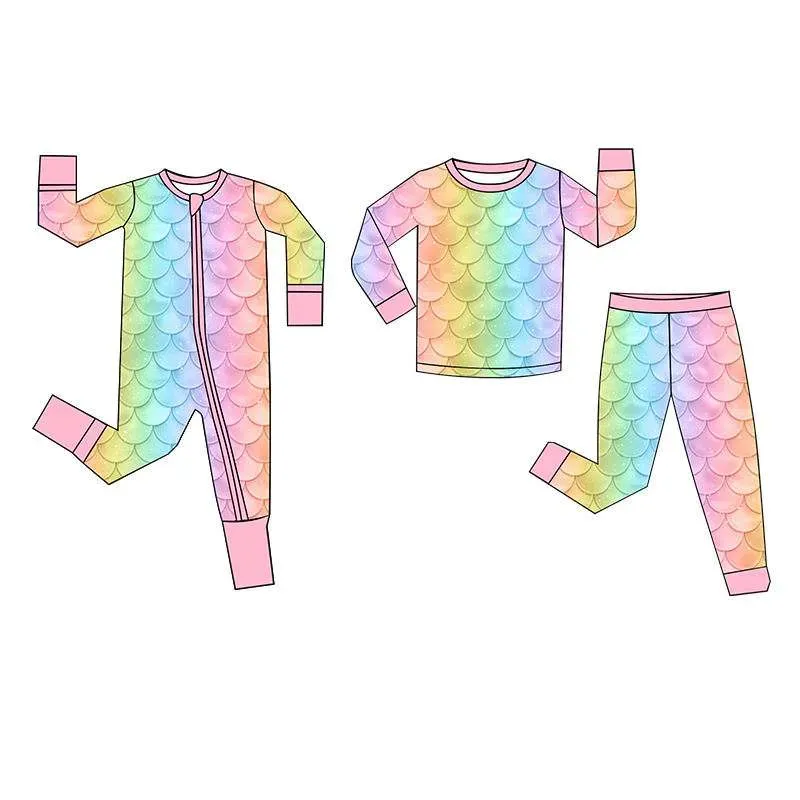 customization bamboo Zipper Pajamas Custom Print manufacturer supplier