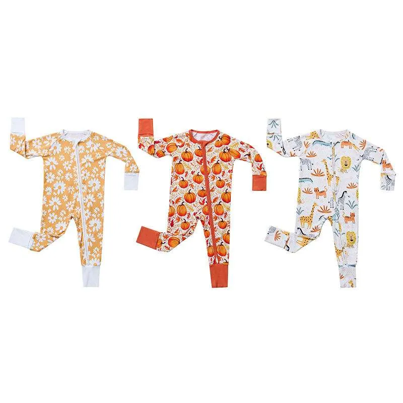 direct sourcing Custom Print Baby Clothing Rompers Baby Jumpsuits Printed Kids Bamboo Pajamas vendor supplier