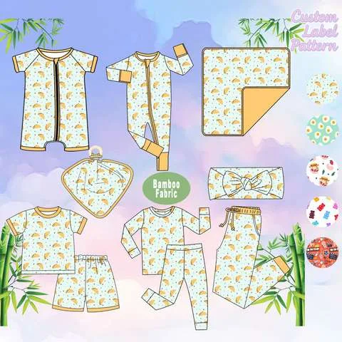 Tailormade Custom 95 Bamboo 5 Spandex Kids Clothes Outfit Sets Baby Kids 2 Pcs Set Long Sleeve Pjs Sleepwear Children Pajamas Sleepsuit Oem Wholesale