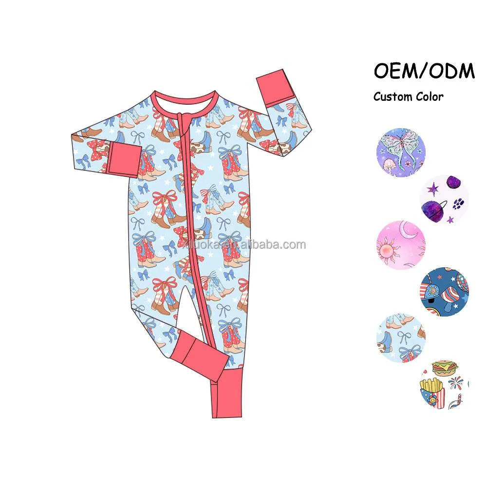 various print bamboo baby pajamas famous brand custom baby bamboo romper mystery box bamboo manufacturer reliable quality wholesale