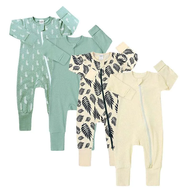 professional western Ready To Ship Bamboo Viscose Baby Pajamas Soft Random Size And Print Baby Zipper Wholesale Mystery Box OEM organic service factory